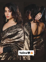 Elegant Embroidered Twill Saree for Festive and Party Wear