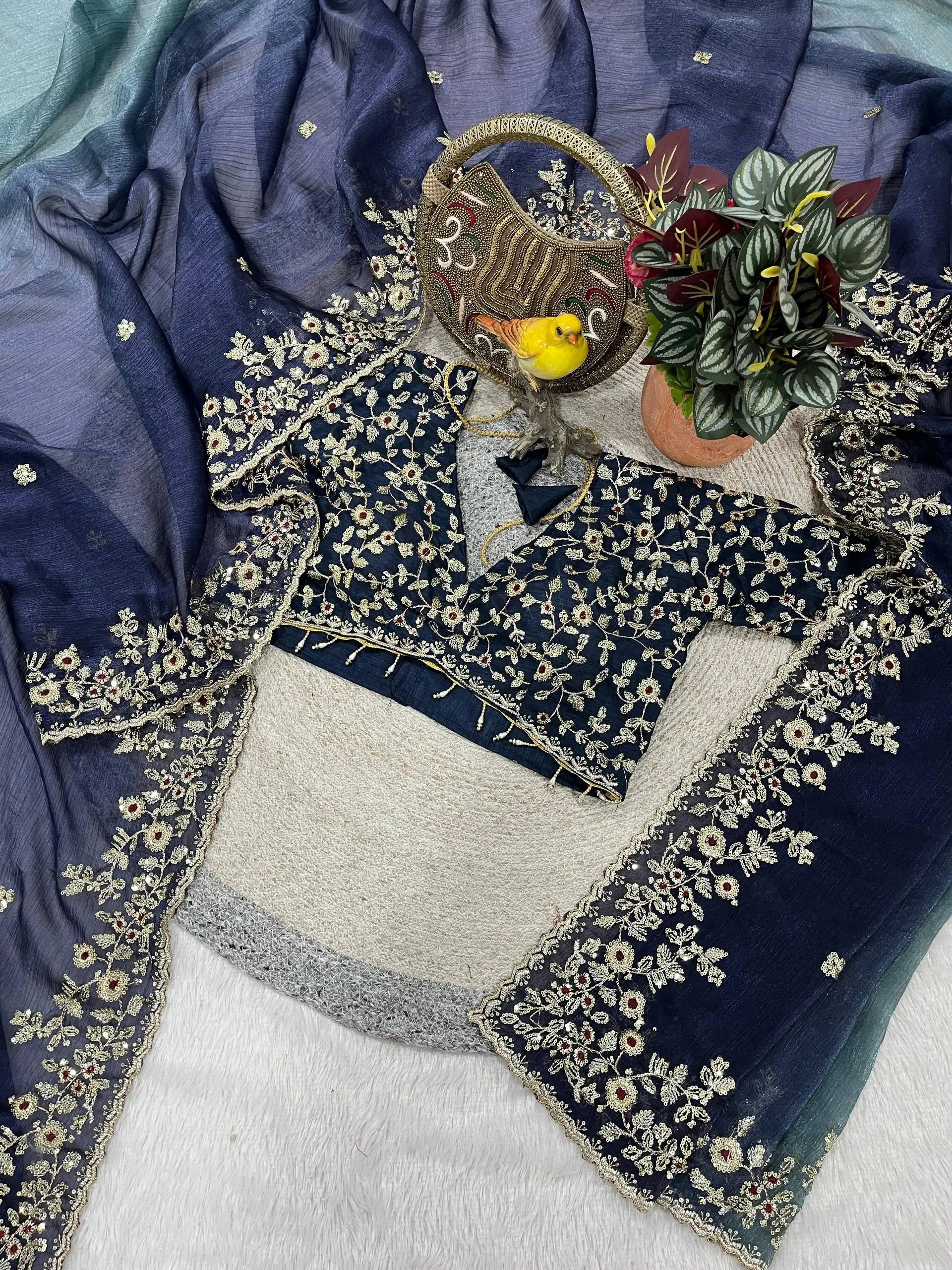 Elegant Fandy Chiffon Silk Saree for Festive and Occasion Wear