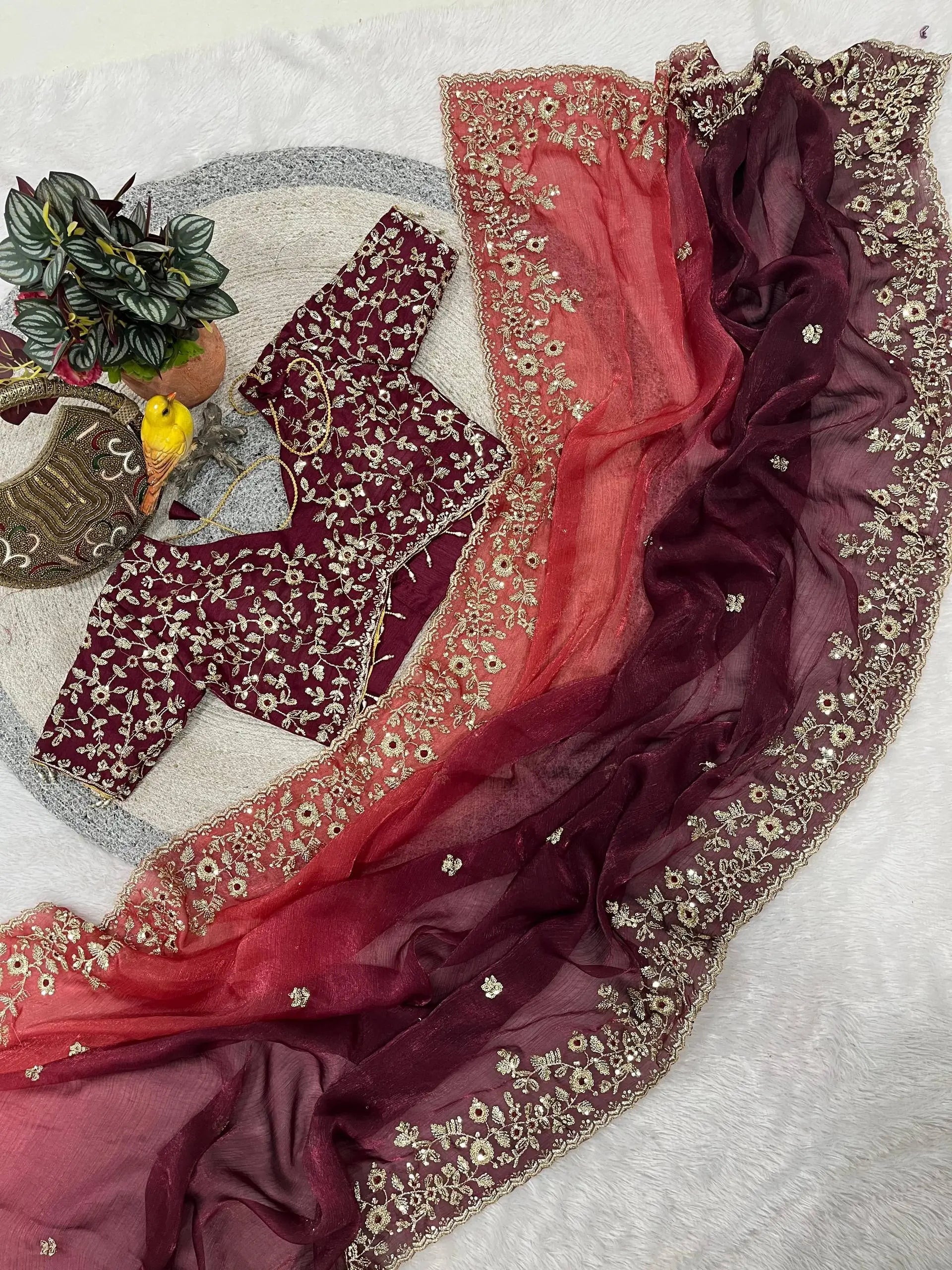 Elegant Fandy Chiffon Silk Saree for Festive and Occasion Wear