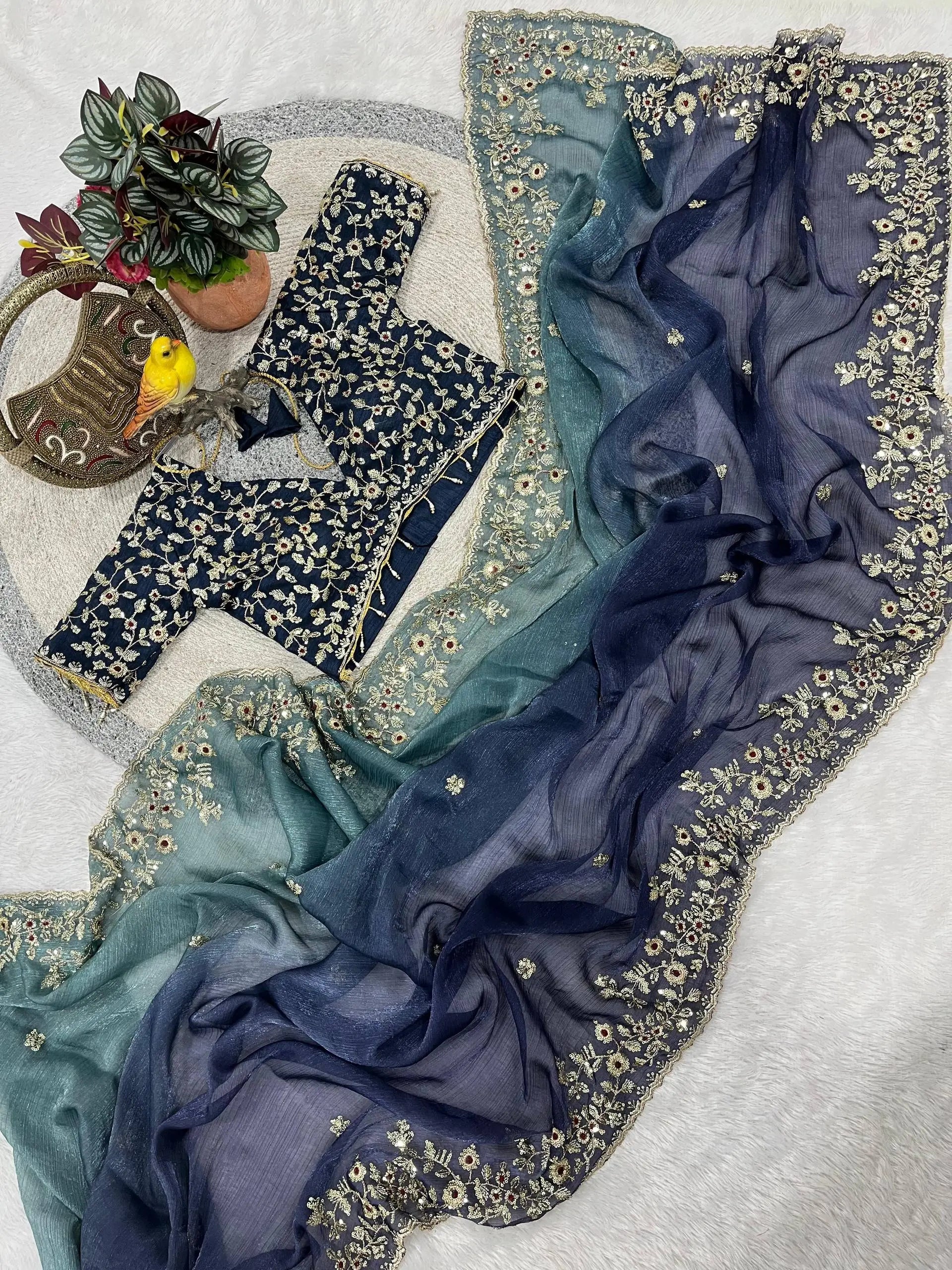Elegant Fandy Chiffon Silk Saree for Festive and Occasion Wear