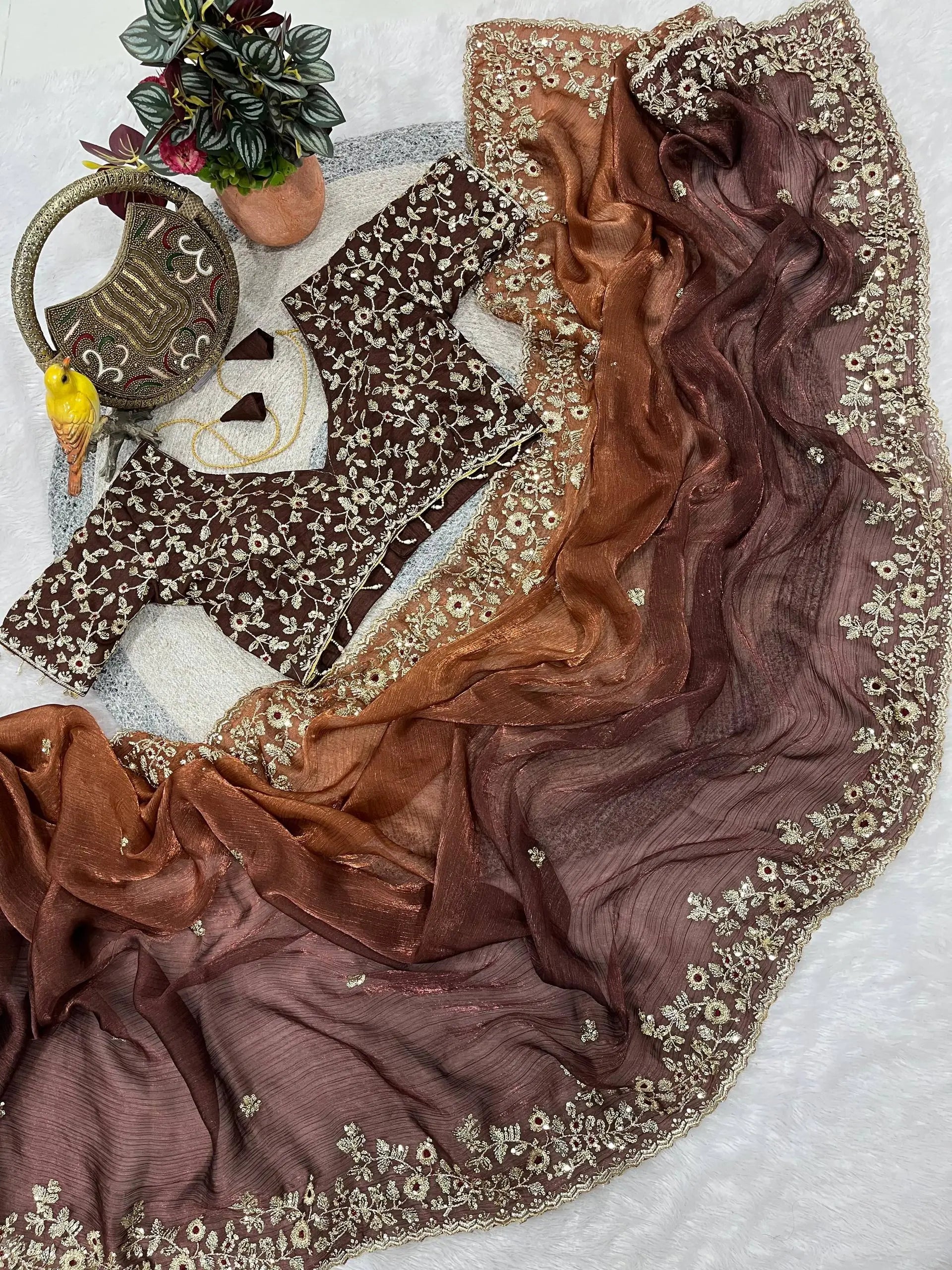 Elegant Fandy Chiffon Silk Saree for Festive and Occasion Wear