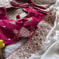 Elegant Fandy Silk Hand Embroidery Work Saree for Wedding and Festive Occasions