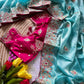 Elegant Fandy Silk Hand Embroidery Work Saree for Wedding and Festive Occasions