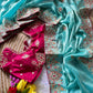 Elegant Fandy Silk Hand Embroidery Work Saree for Wedding and Festive Occasions