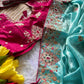 Elegant Fandy Silk Hand Embroidery Work Saree for Wedding and Festive Occasions