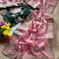 Elegant Fandy Silk Hand Embroidery Work Saree for Wedding and Festive Occasions
