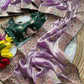 Elegant Fandy Silk Hand Embroidery Work Saree for Wedding and Festive Occasions