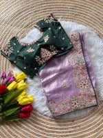 Elegant Fandy Silk Hand Embroidery Work Saree for Wedding and Festive Occasions