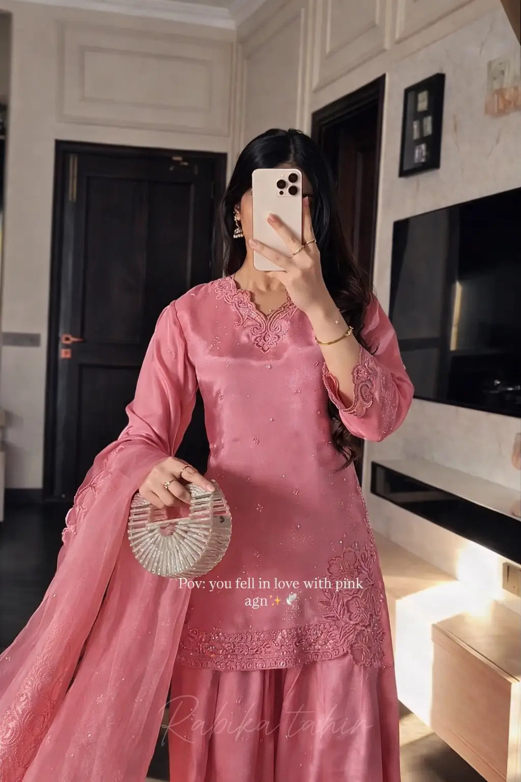 Elegant Farsi Salwar Suit Set with Embroidery for Festive and Party Wear