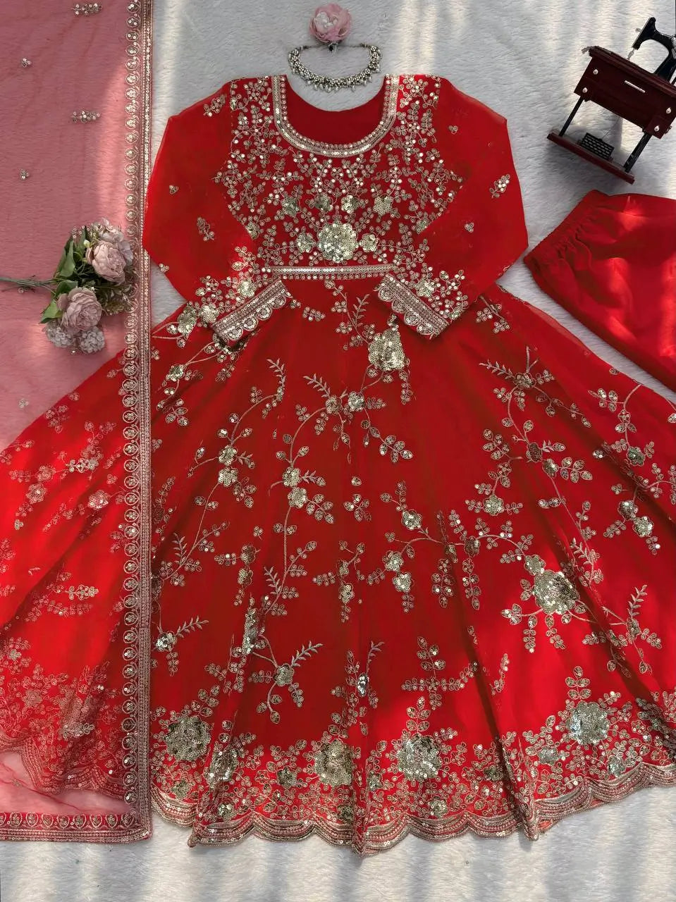 Elegant Faux Georgette Anarkali Suit for Festive, Wedding and Occasion Wear