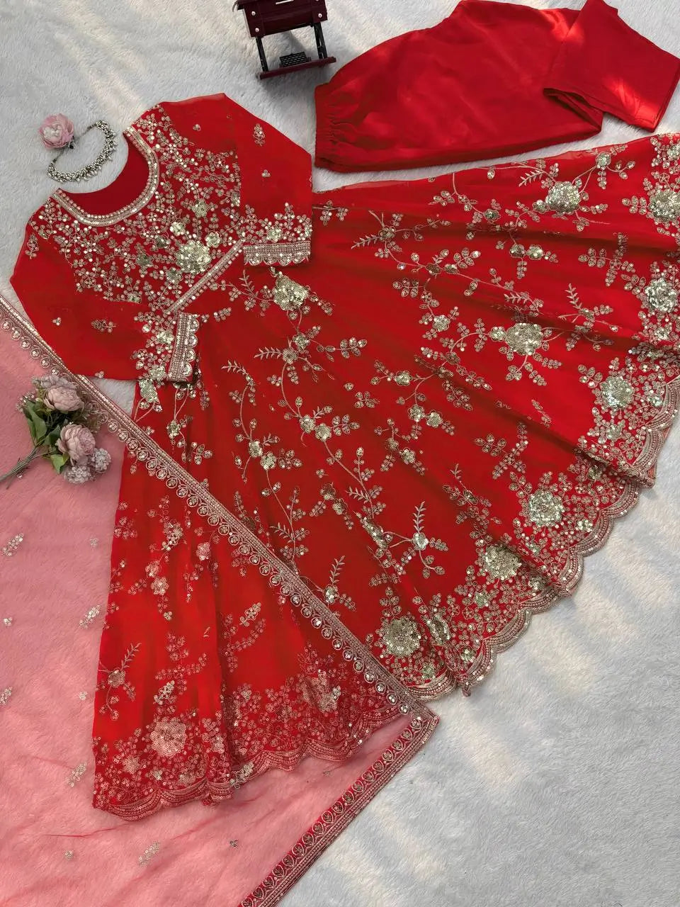 Elegant Faux Georgette Anarkali Suit for Festive, Wedding and Occasion Wear