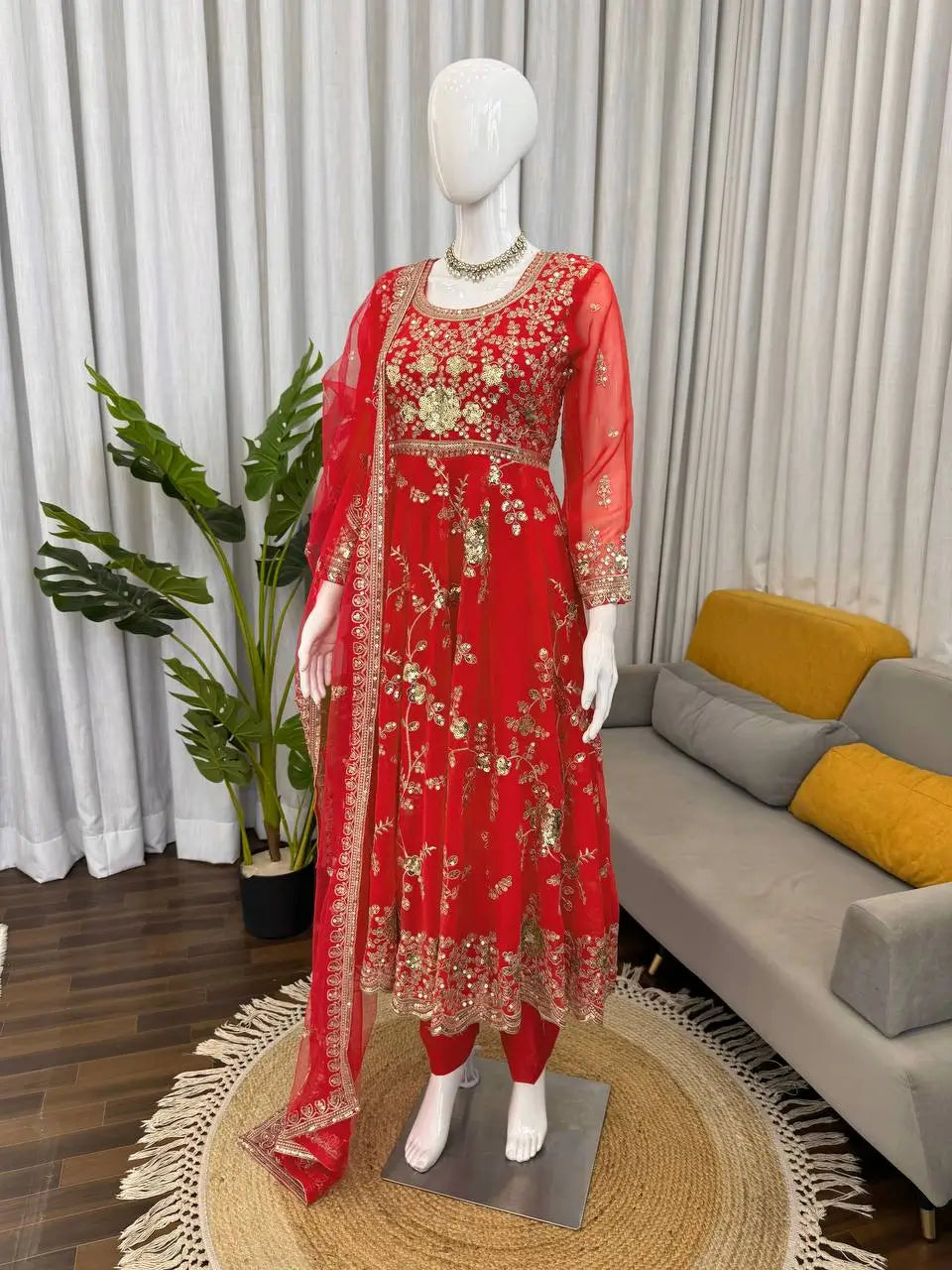 Elegant Faux Georgette Anarkali Suit for Festive, Wedding and Occasion Wear