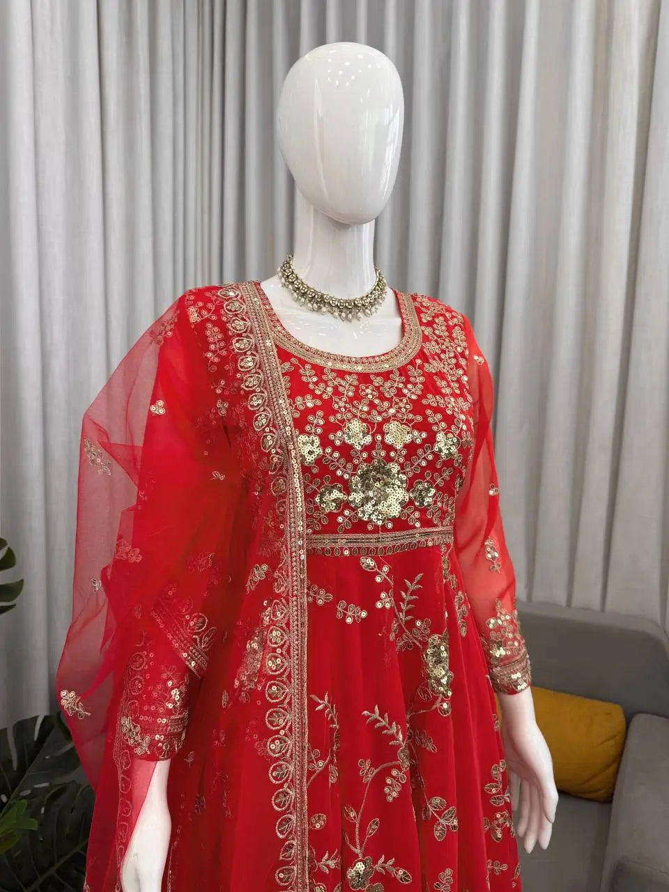 Elegant Faux Georgette Anarkali Suit for Festive, Wedding and Occasion Wear