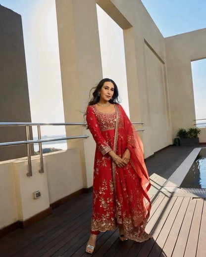 Elegant Faux Georgette Anarkali Suit for Festive, Wedding and Occasion Wear