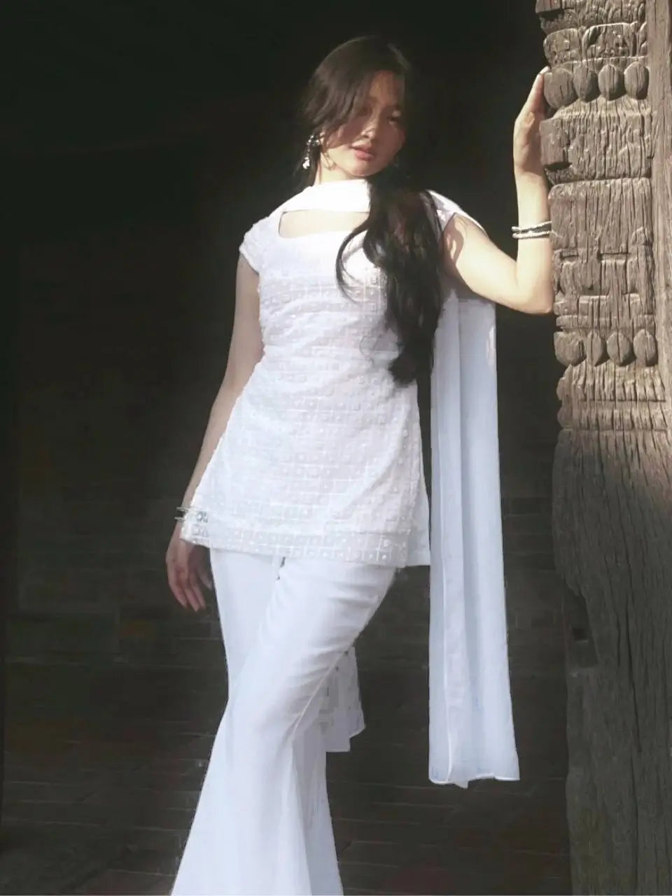 Elegant Faux Georgette Bootcut Suit Set for Festive and Party Wear