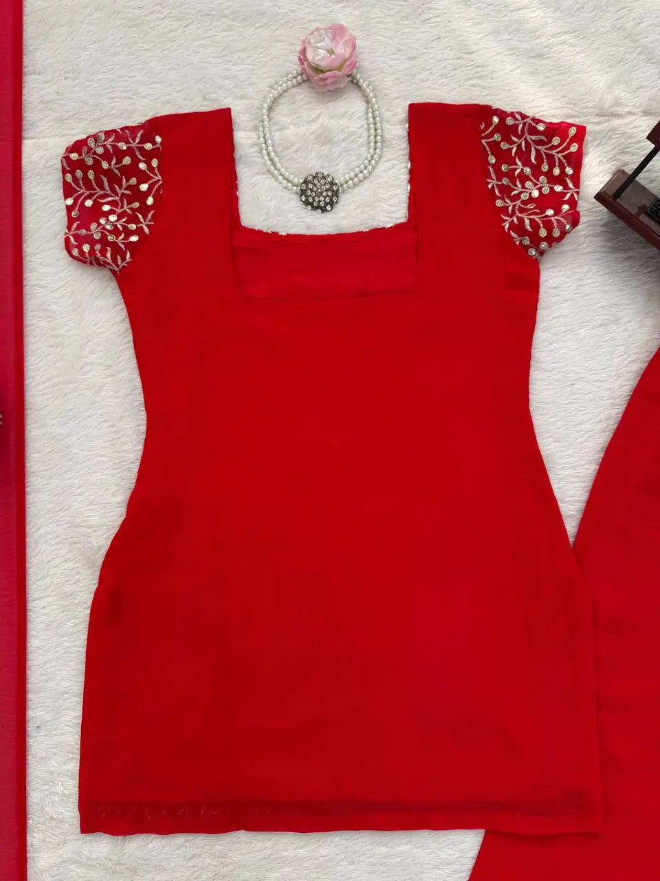 Elegant Faux Georgette Bootcut Suit Set for Festive and Party Wear