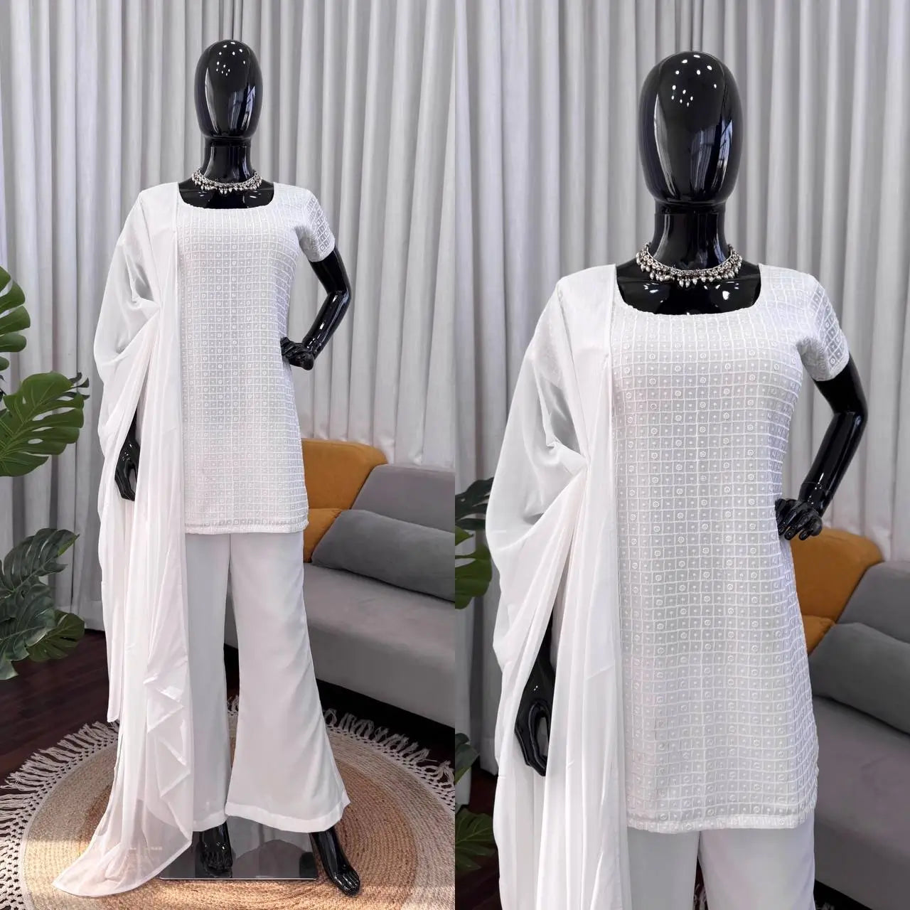 Elegant Faux Georgette Bootcut Suit Set for Festive and Party Wear
