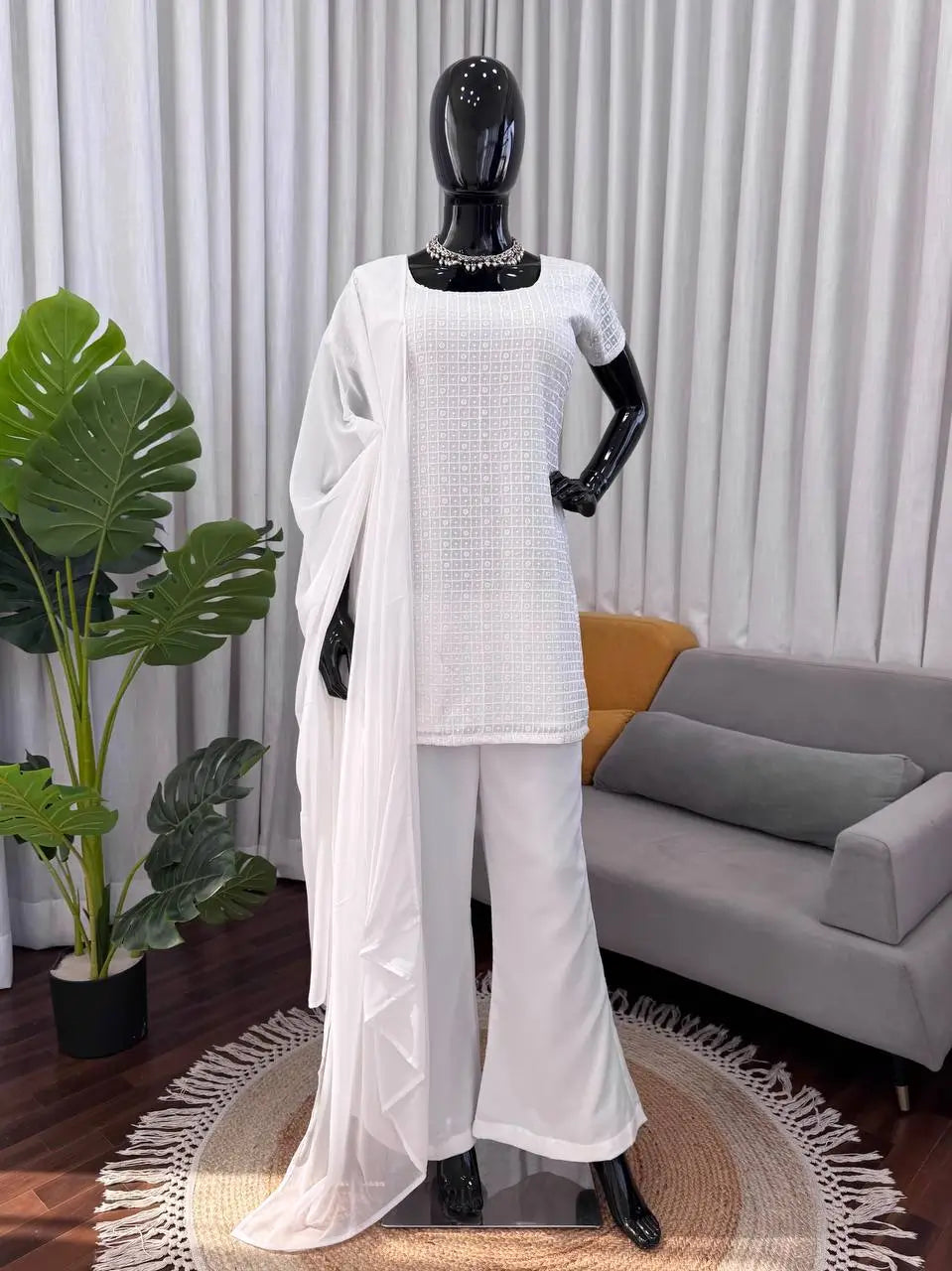 Elegant Faux Georgette Bootcut Suit Set for Festive and Party Wear