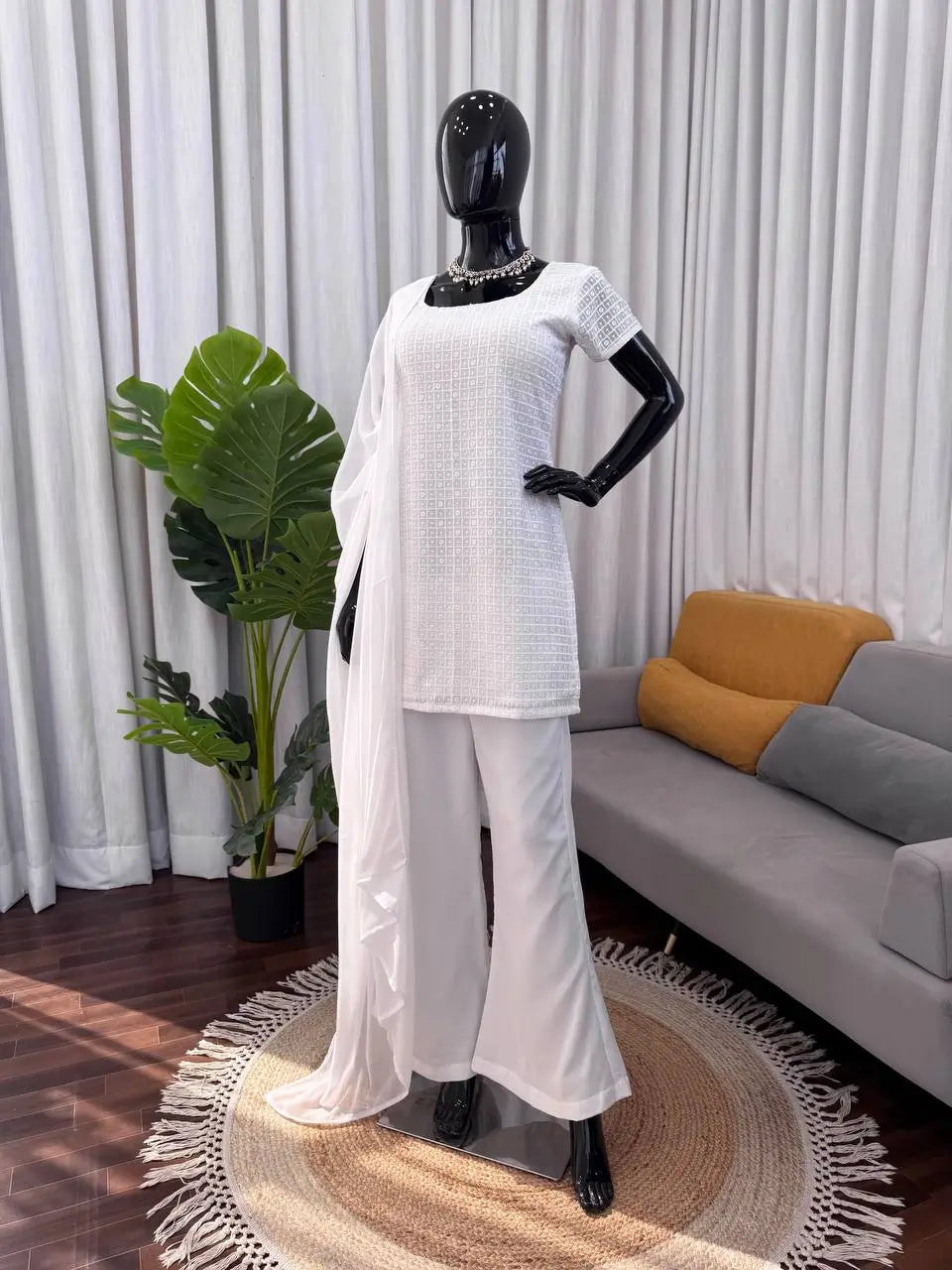 Elegant Faux Georgette Bootcut Suit Set for Festive and Party Wear