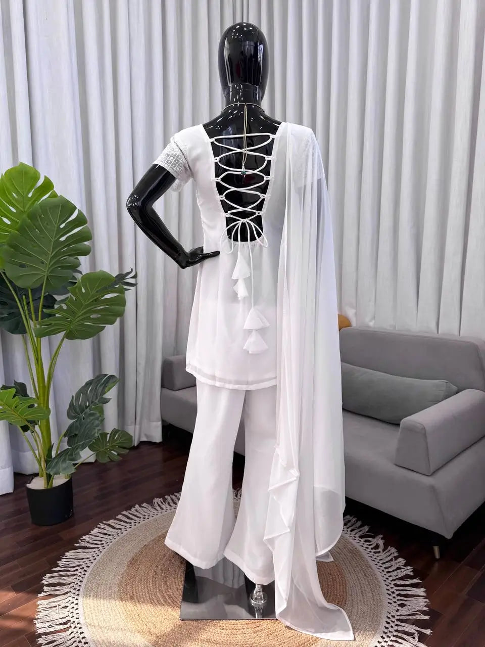 Elegant Faux Georgette Bootcut Suit Set for Festive and Party Wear