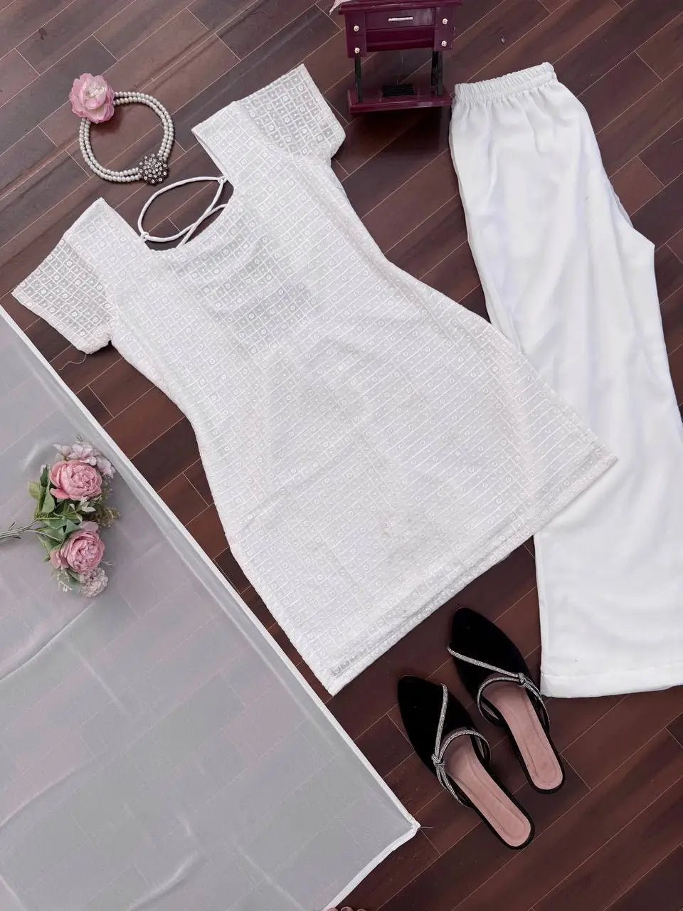 Elegant Faux Georgette Bootcut Suit Set for Festive and Party Wear