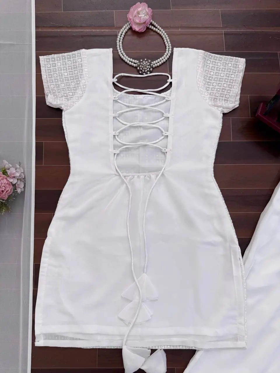 Elegant Faux Georgette Bootcut Suit Set for Festive and Party Wear