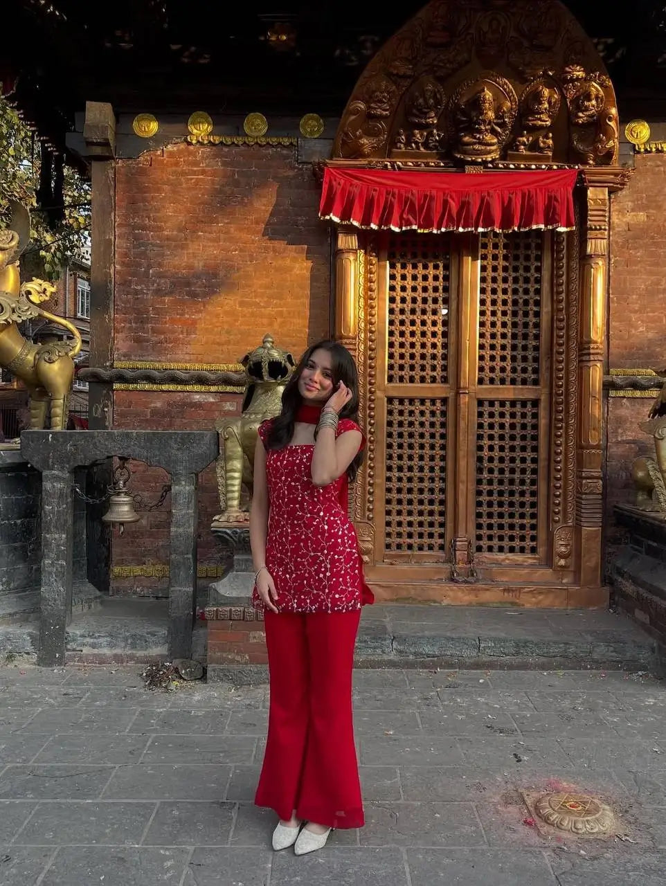 Elegant Faux Georgette Bootcut Suit Set for Festive and Party Wear