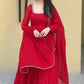 Elegant Faux Georgette Gown Pant Dupatta Set for Festive and Occasion Wear