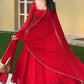 Elegant Faux Georgette Gown Pant Dupatta Set for Festive and Occasion Wear