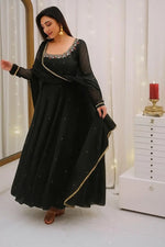 Elegant Faux Georgette Gown Pant Dupatta Set for Festive and Occasion Wear