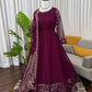 Elegant Faux Georgette Gown Set for Festive and Wedding Occasions