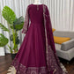 Elegant Faux Georgette Gown Set for Festive and Wedding Occasions