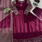 Elegant Faux Georgette Gown Set for Festive and Wedding Occasions