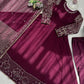 Elegant Faux Georgette Gown Set for Festive and Wedding Occasions