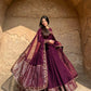 Elegant Faux Georgette Gown Set for Festive and Wedding Occasions