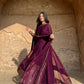 Elegant Faux Georgette Gown Set for Festive and Wedding Occasions