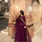 Elegant Faux Georgette Gown Set for Festive and Wedding Occasions