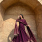 Elegant Faux Georgette Gown Set for Festive and Wedding Occasions