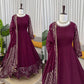 Elegant Faux Georgette Gown Set for Festive and Wedding Occasions