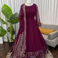 Elegant Faux Georgette Gown Set for Festive and Wedding Occasions