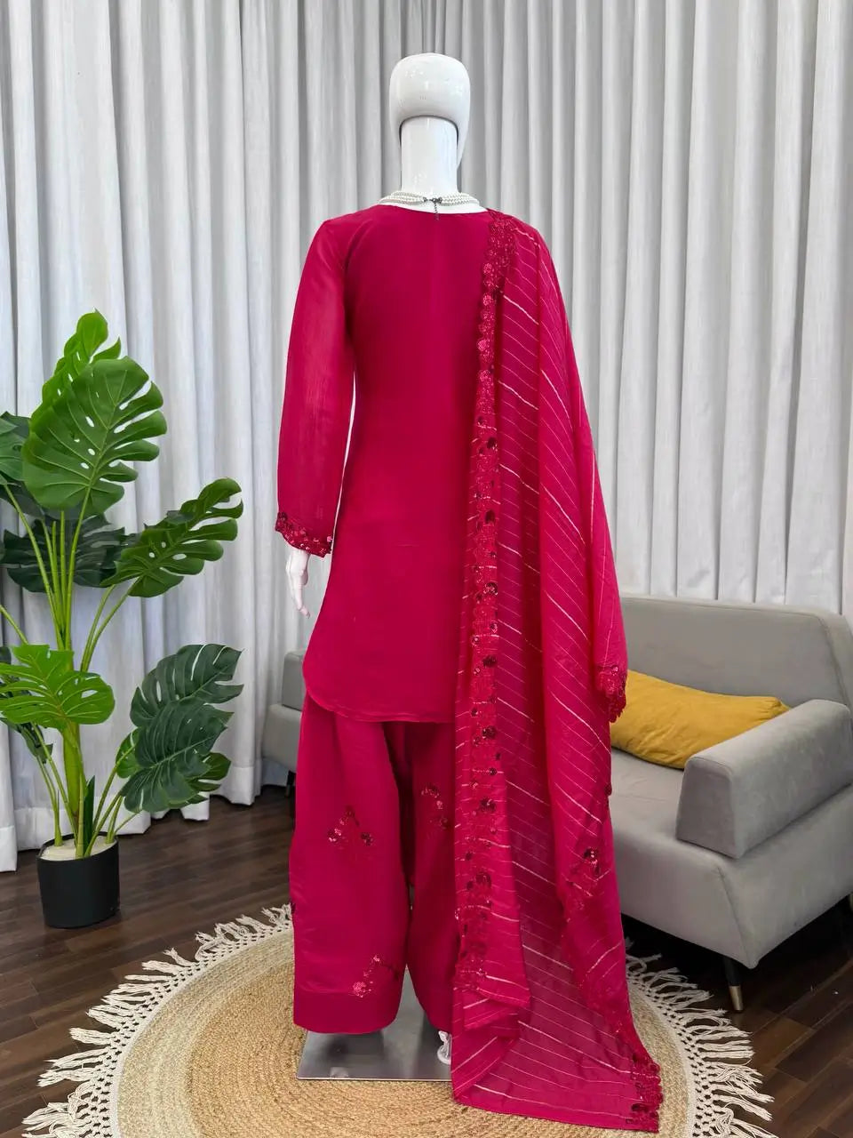 Elegant Faux Georgette Palazzo Suit Set for Festive and Occasion Wear
