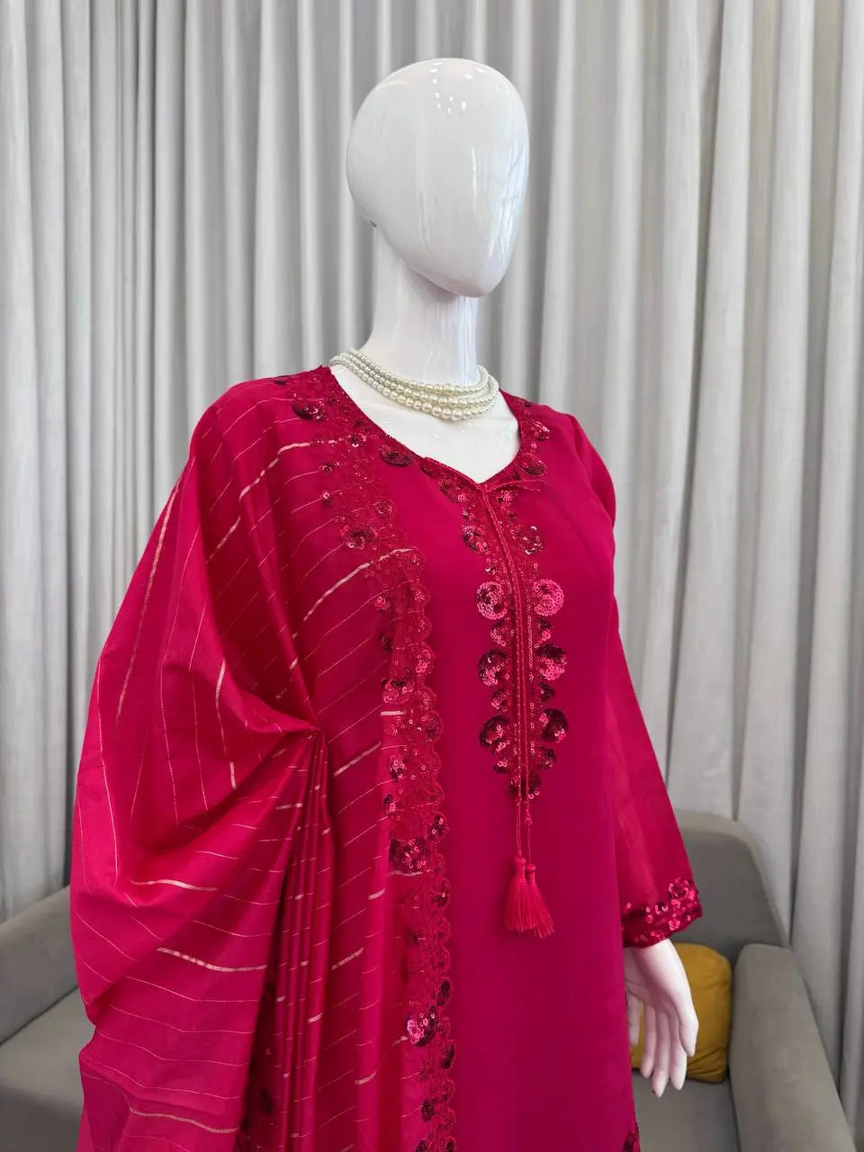 Elegant Faux Georgette Palazzo Suit Set for Festive and Occasion Wear
