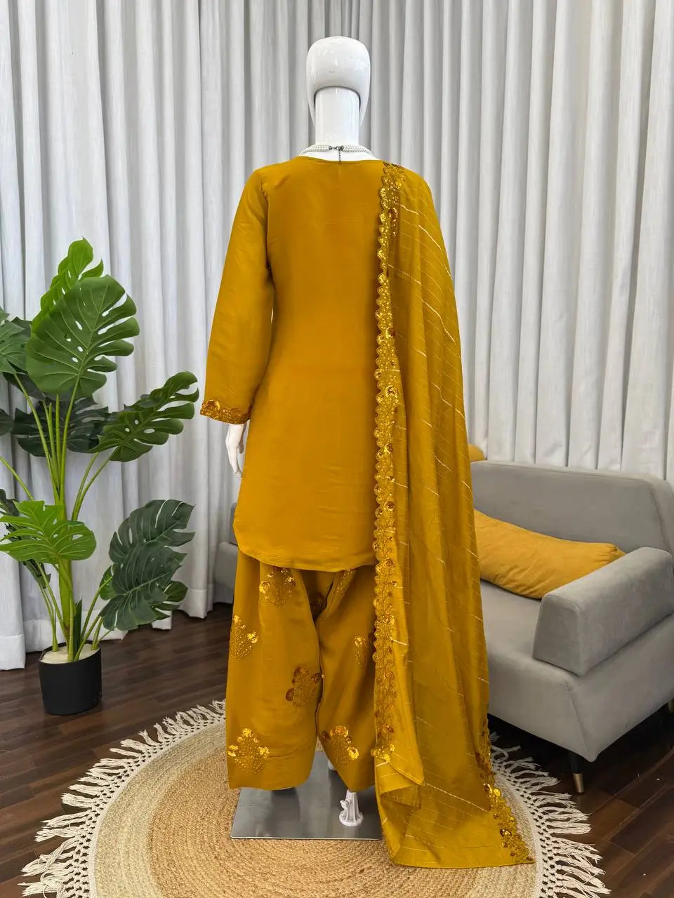 Elegant Faux Georgette Palazzo Suit Set for Festive and Occasion Wear
