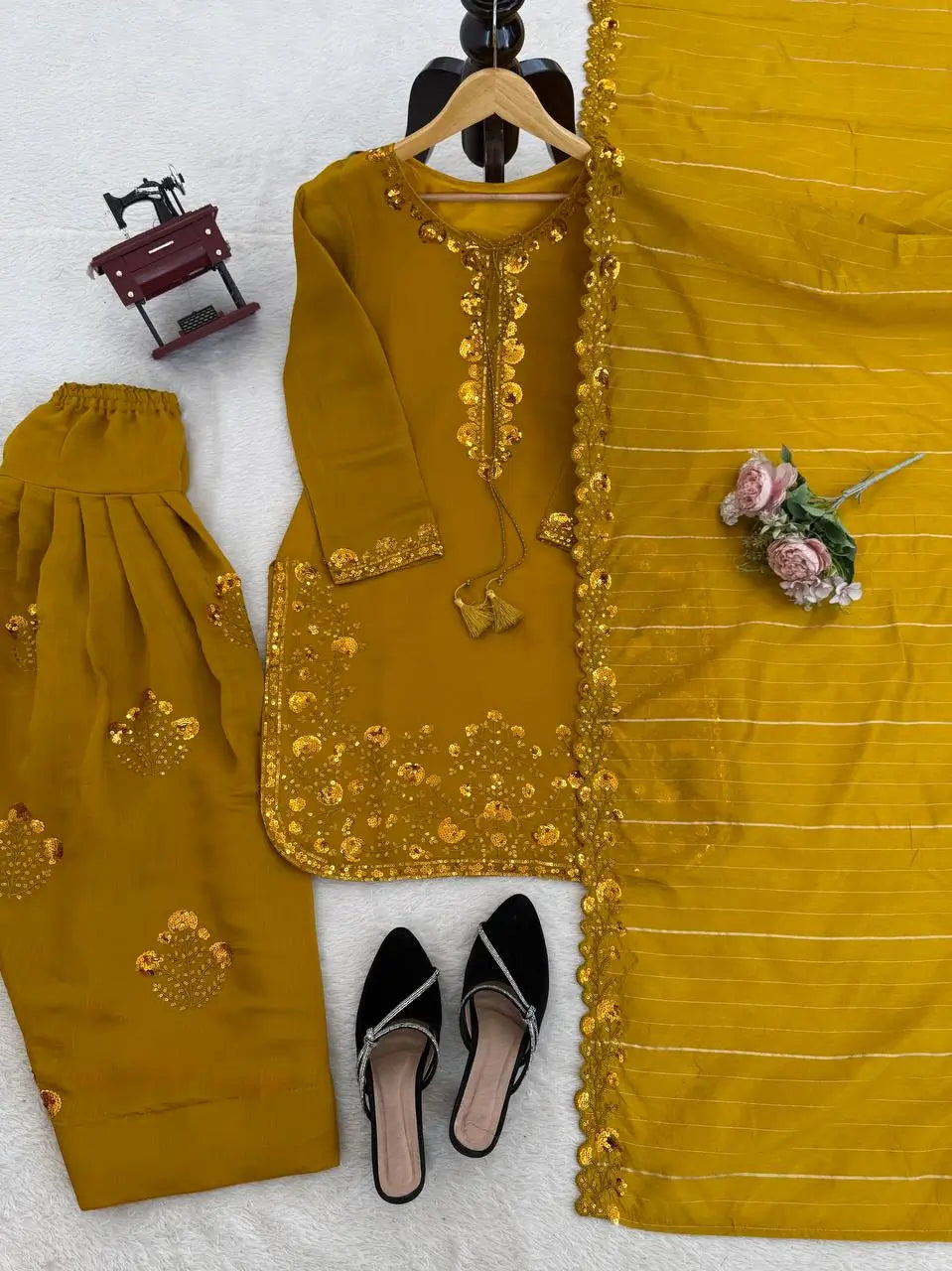 Elegant Faux Georgette Palazzo Suit Set for Festive and Occasion Wear