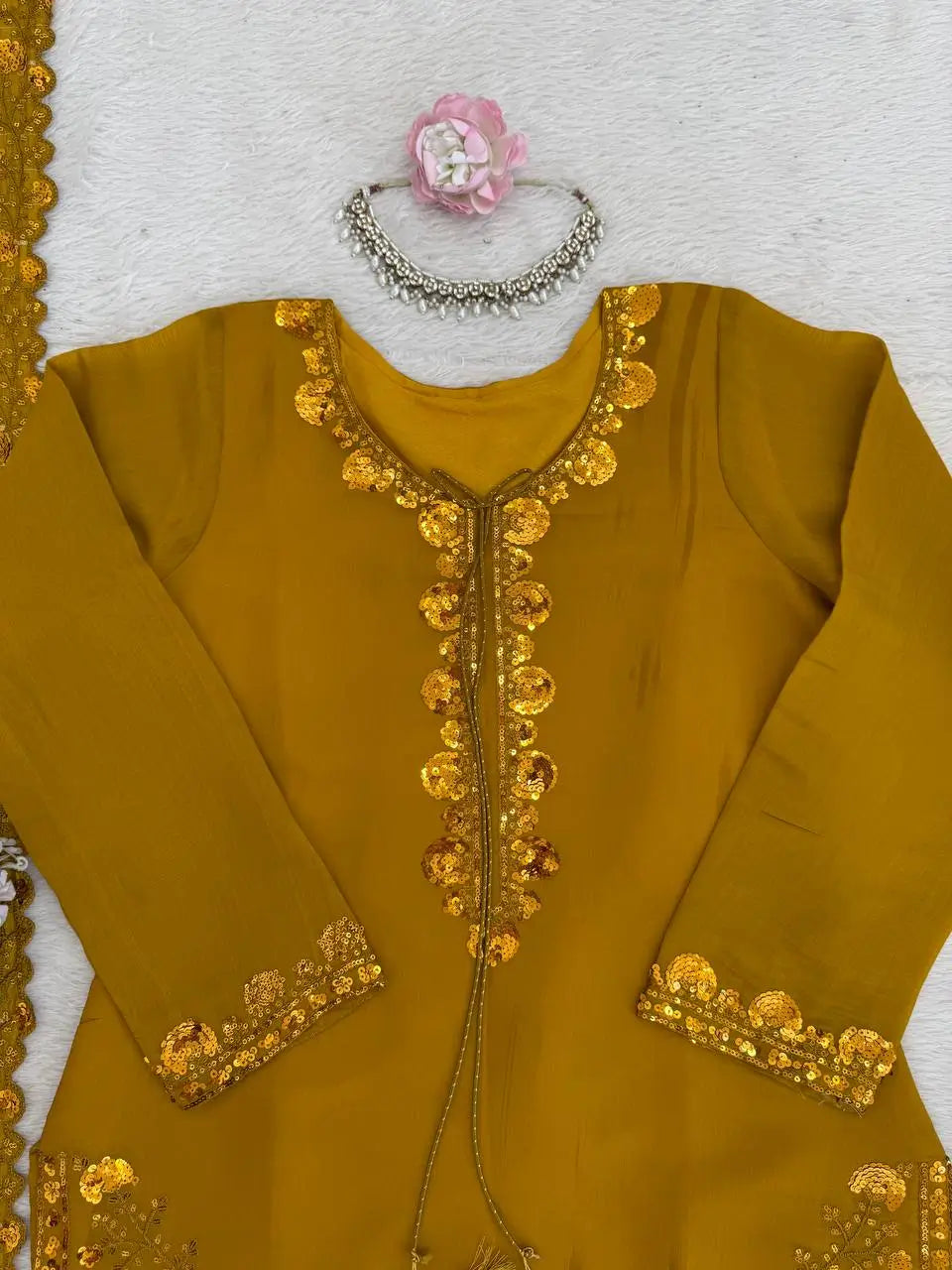 Elegant Faux Georgette Palazzo Suit Set for Festive and Occasion Wear