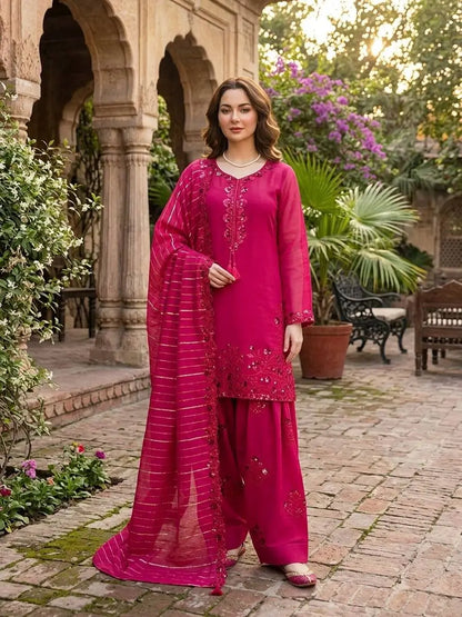 Elegant Faux Georgette Palazzo Suit Set for Festive and Occasion Wear