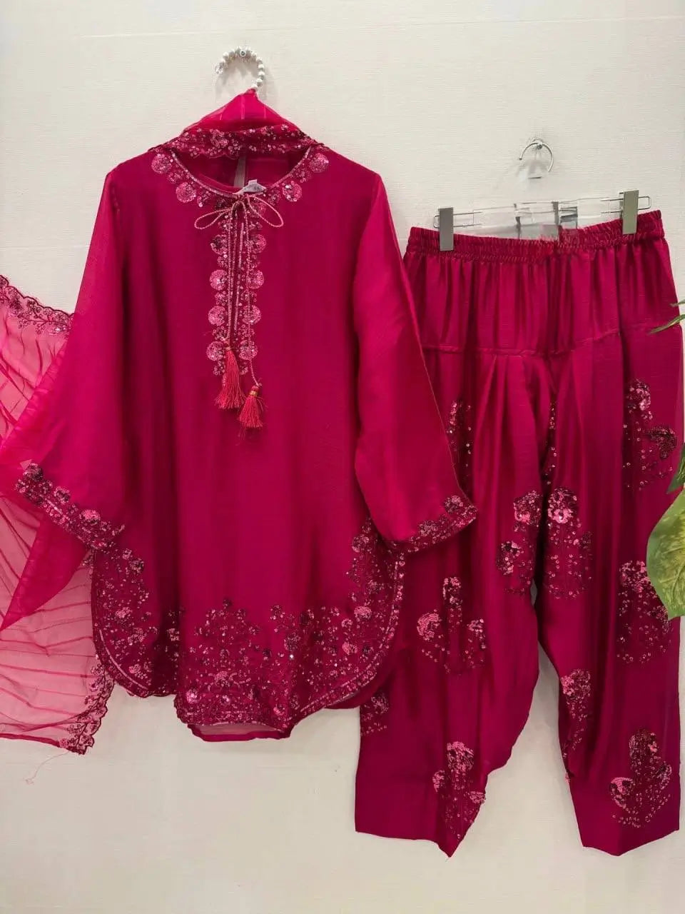 Elegant Faux Georgette Palazzo Suit Set for Festive and Occasion Wear