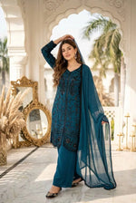 Elegant Faux Georgette Palazzo Suit Set for Festive and Party Wear