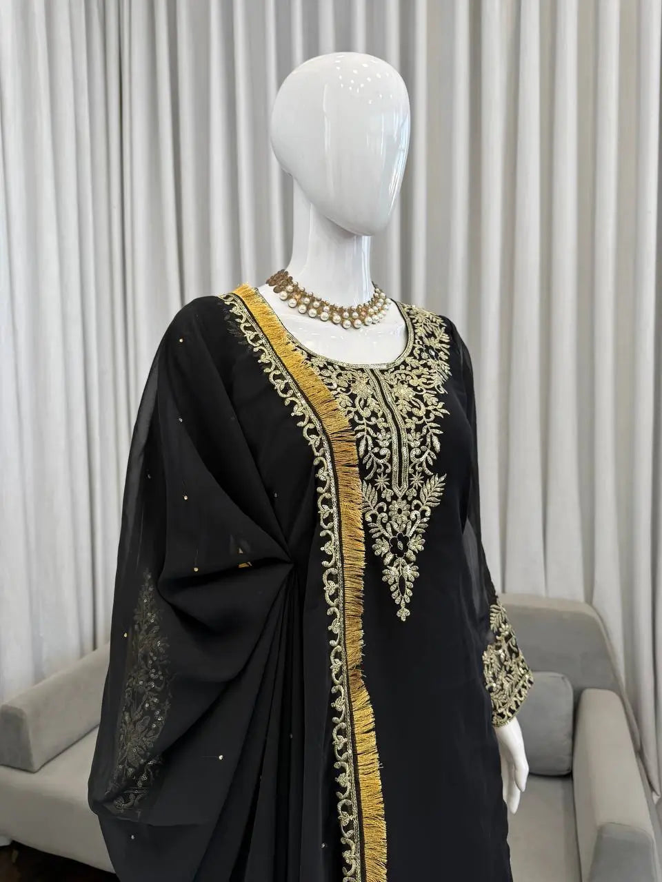 Elegant Faux Georgette Palazzo Suit Set for Festive and Wedding Wear