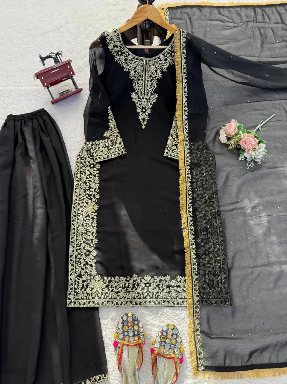 Elegant Faux Georgette Palazzo Suit Set for Festive and Wedding Wear